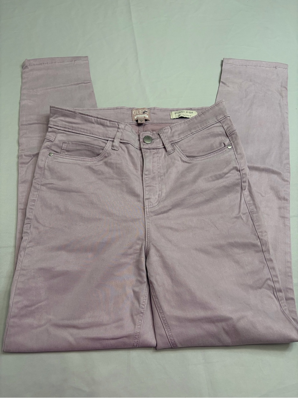 Guess High-Rise Slim Jeans in Light Lavender
